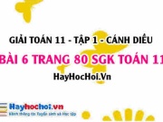 Giải bài 6 trang 80 Toán 11 tập 1 SGK Cánh Diều